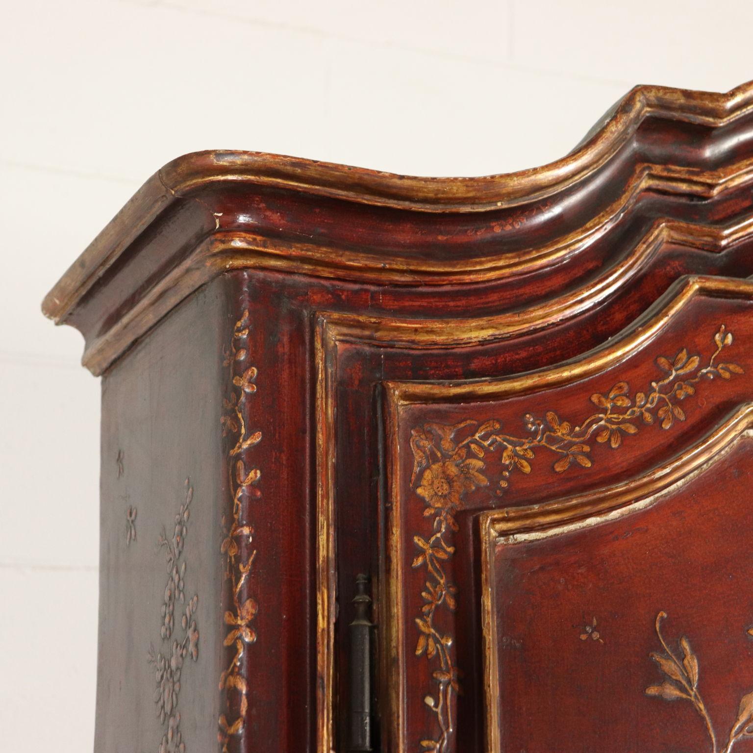 Italian Lacquered Bureau Bookcase Piedmont, Italy, Mid-18th Century