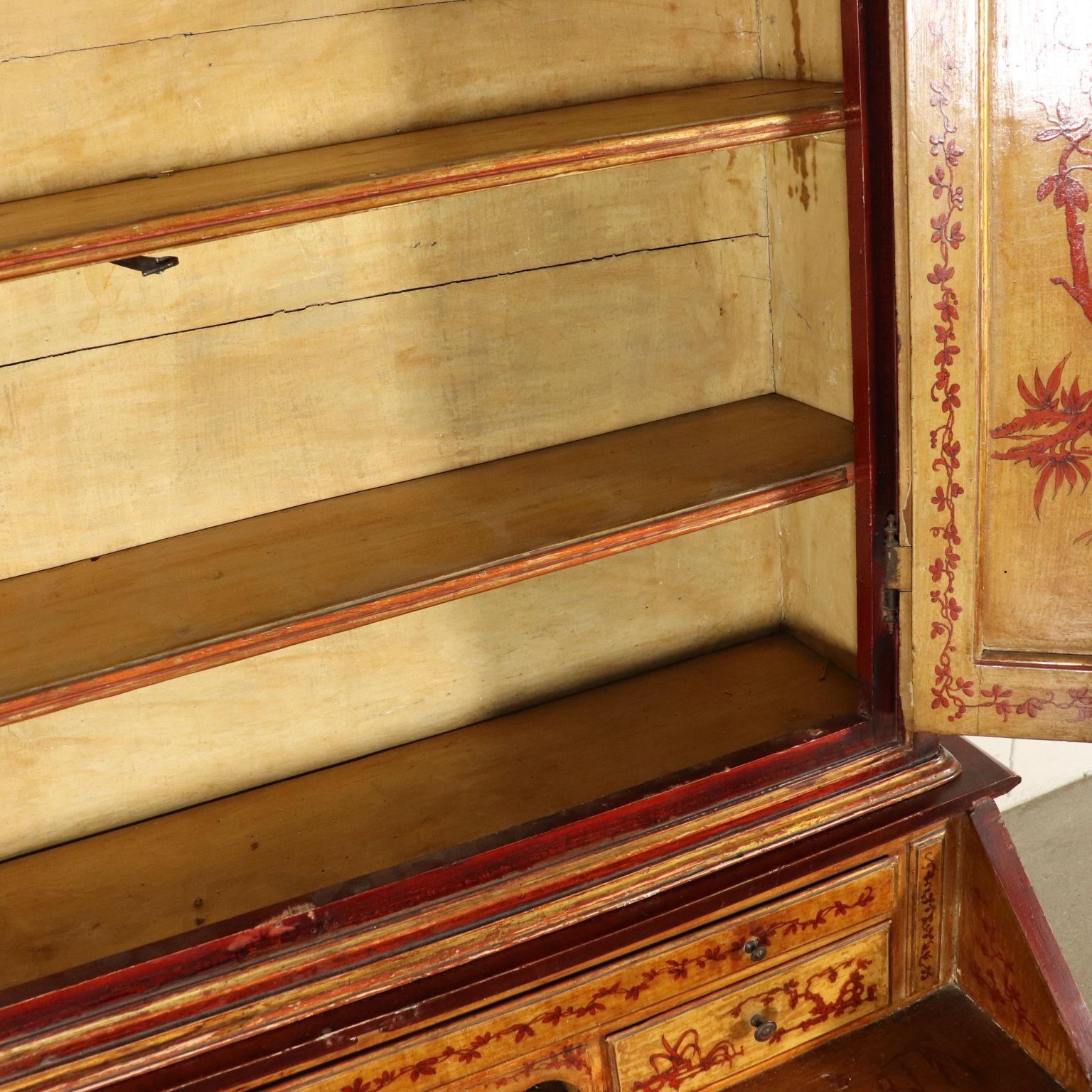 Lacquered Bureau Bookcase Piedmont, Italy, Mid-18th Century 1