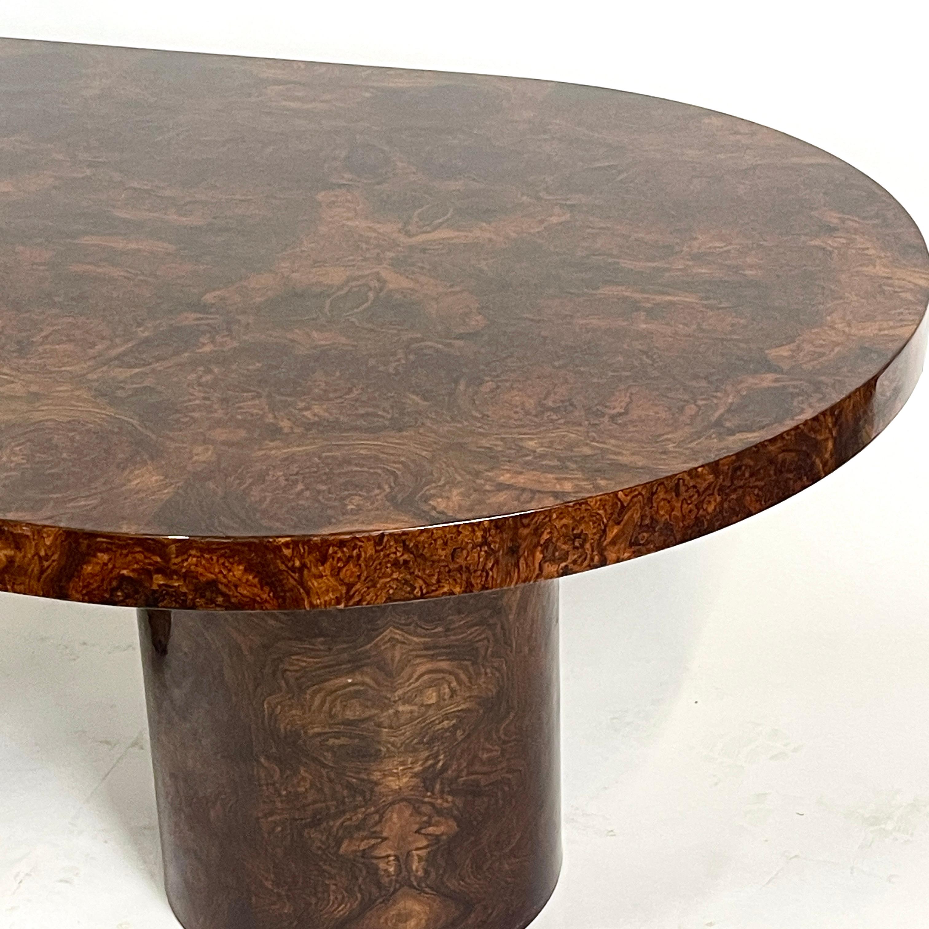 Lacquered Burled Mahogany Oval Dining Table by Paul Mayen for Intrex Habitat 4