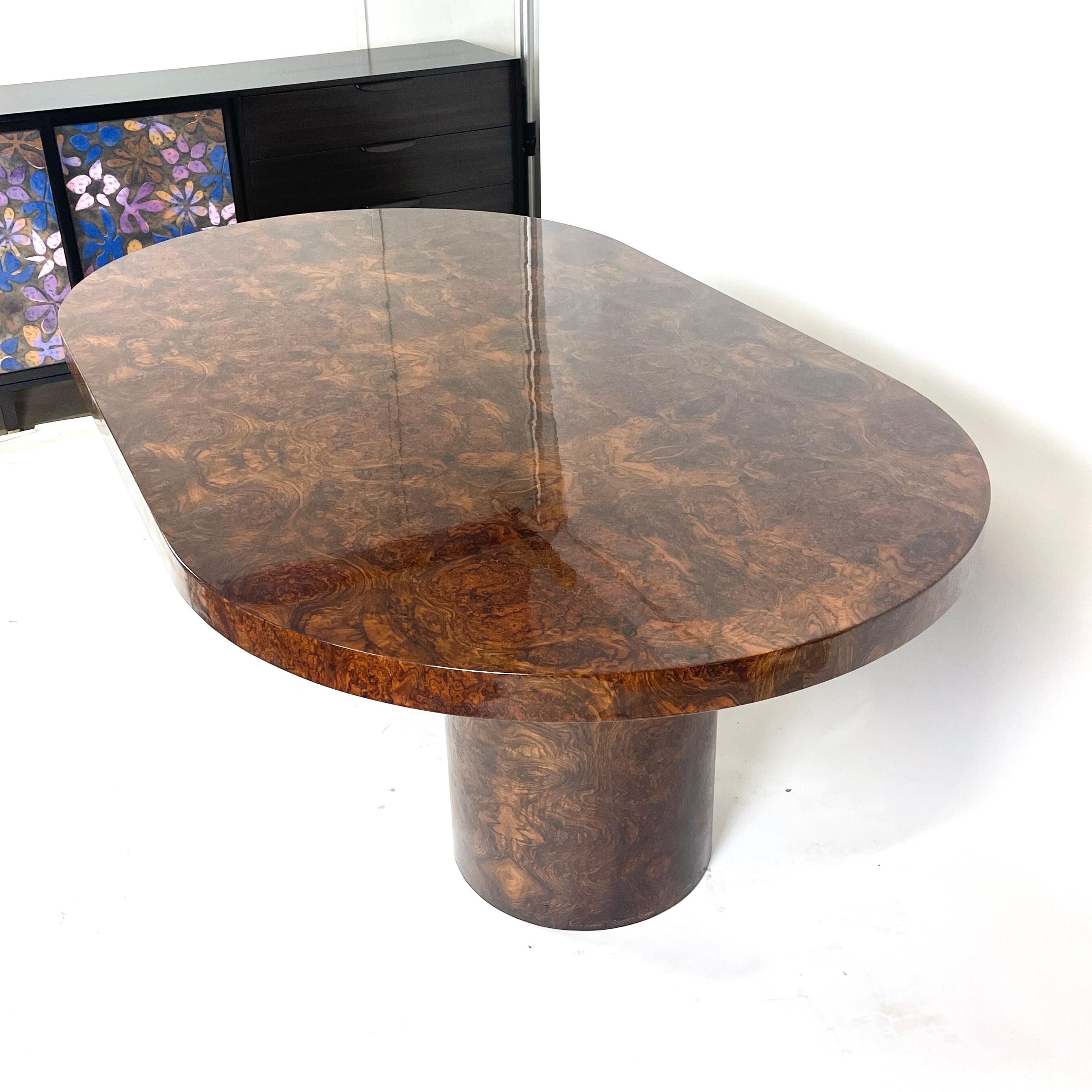 Lacquered Burled Mahogany Oval Dining Table by Paul Mayen for Intrex Habitat 6