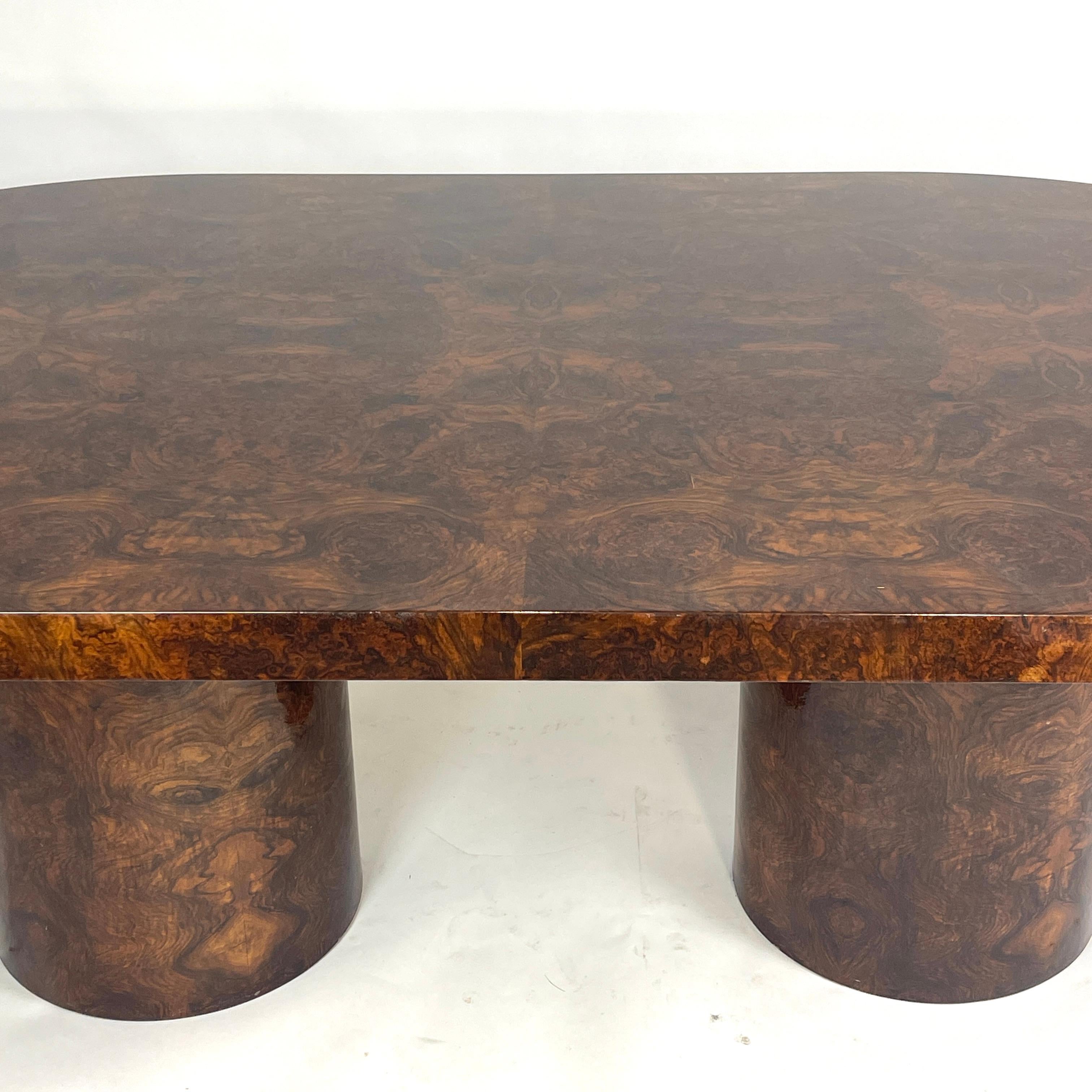 Lacquered Burled Mahogany Oval Dining Table by Paul Mayen for Intrex Habitat In Good Condition In Hudson, NY