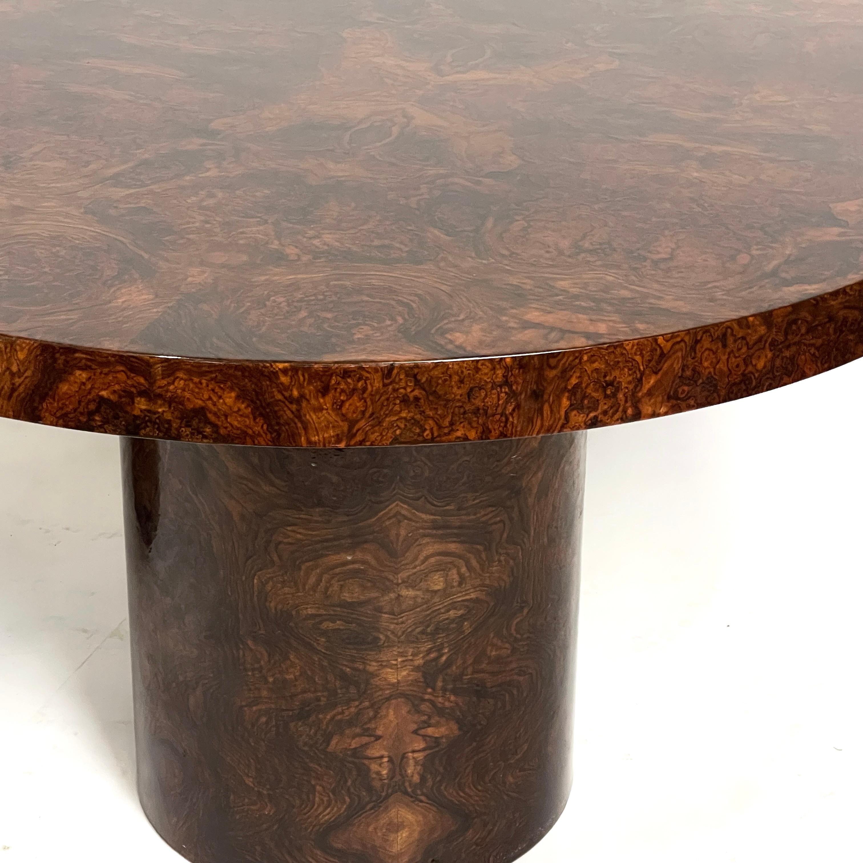 Lacquered Burled Mahogany Oval Dining Table by Paul Mayen for Intrex Habitat 3