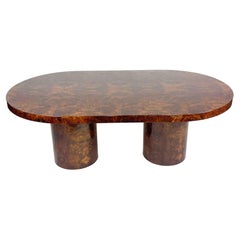 Lacquered Burled Mahogany Oval Dining Table by Paul Mayen for Intrex Habitat