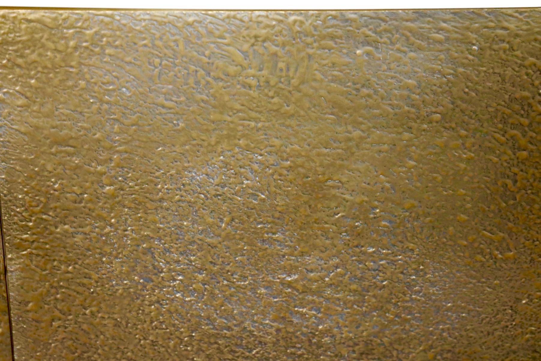 Lacquered Cabinet with Brass Textured Doors 4