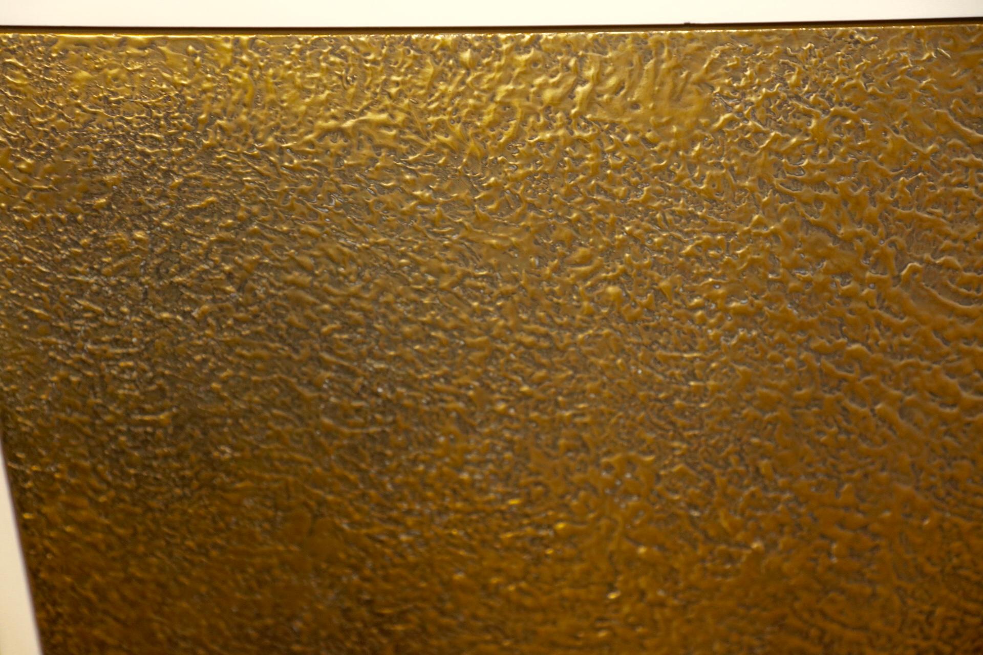 Lacquered Cabinet with Brass Textured Doors 2
