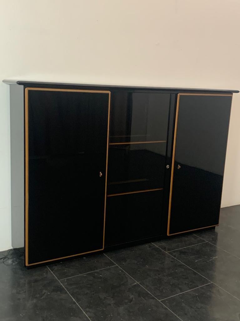 Lacquered Cabinet with Shaped Wood by Pierre Cardin For Sale 6