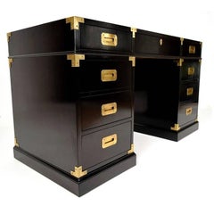 Lacquered Campaign Style Partners Desk