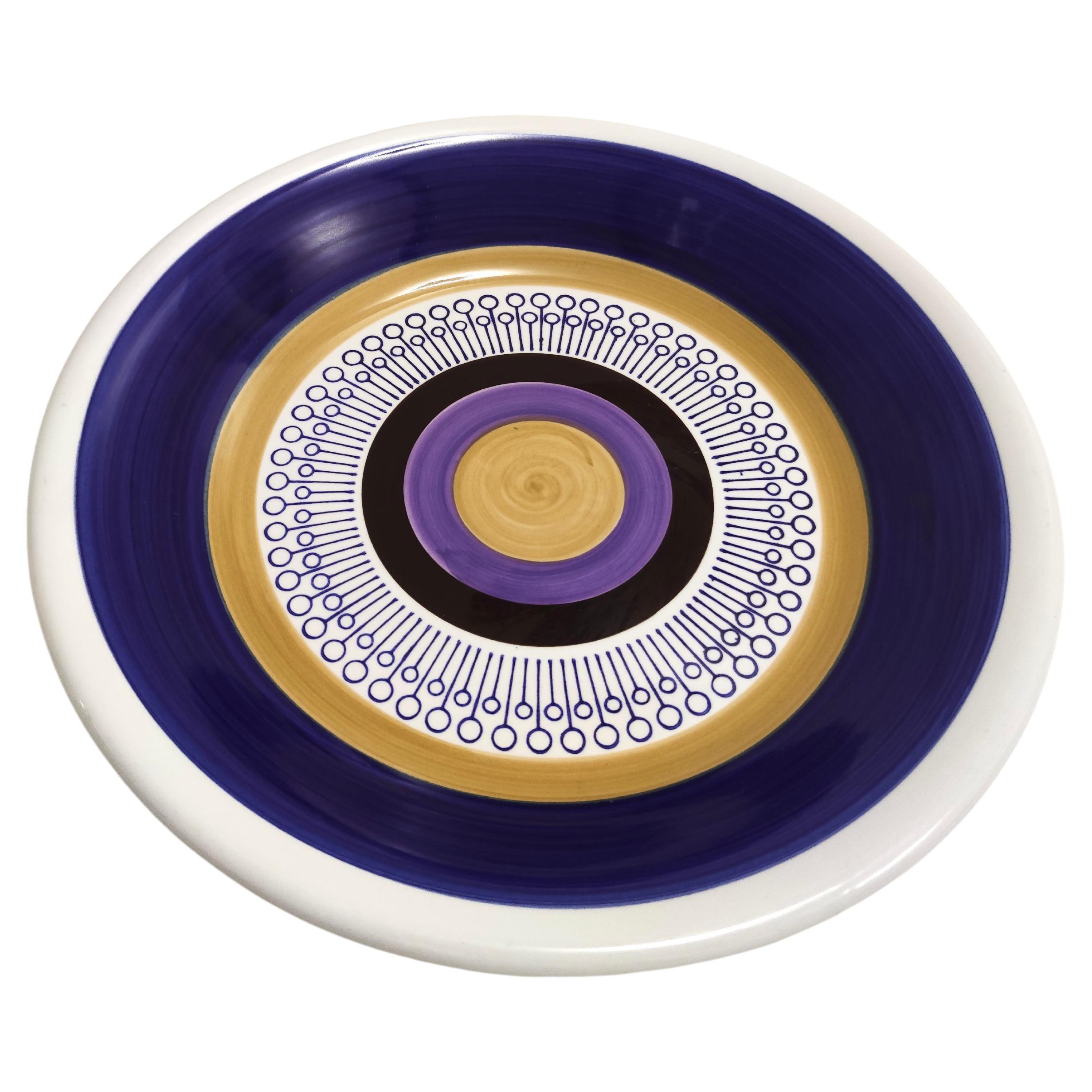 Lacquered Ceramic Dessert Plate by Antonia Campi for Richard Ginori, Italy For Sale