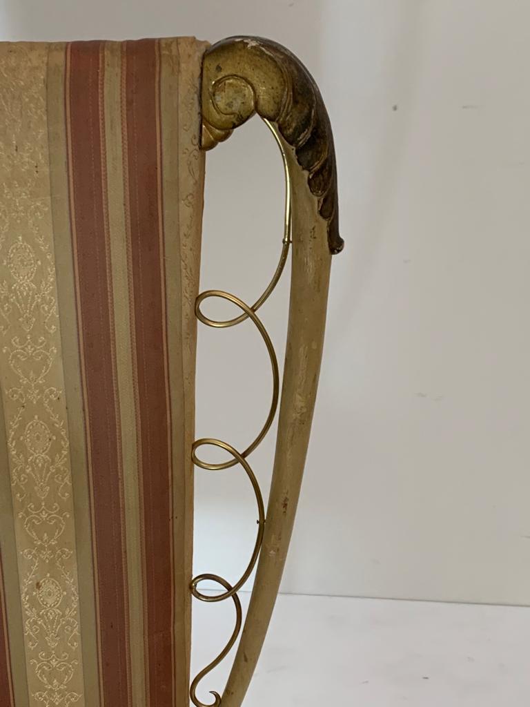 Sedia laccata con inserti intagliati in oro e dettagli in ottone In condizioni buone in vendita a Montelabbate, PU