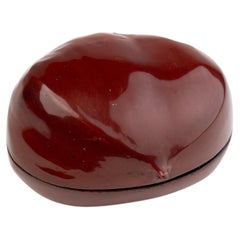 Kōgō en châtaignier laqué d'Azechi Takio, style Taisho, Japon, années 1920