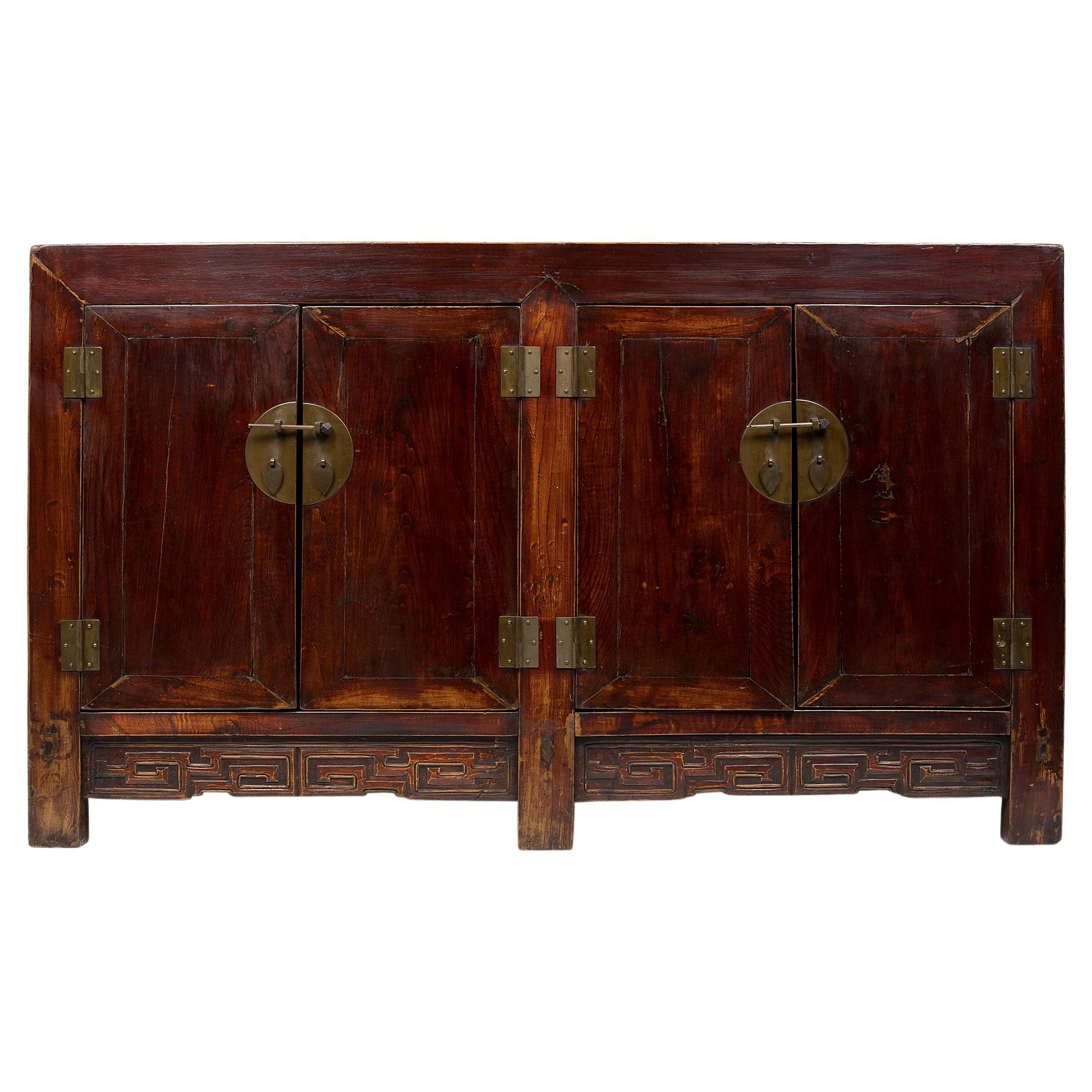 Lacquered Chinese Four Door Coffer, circa 1850