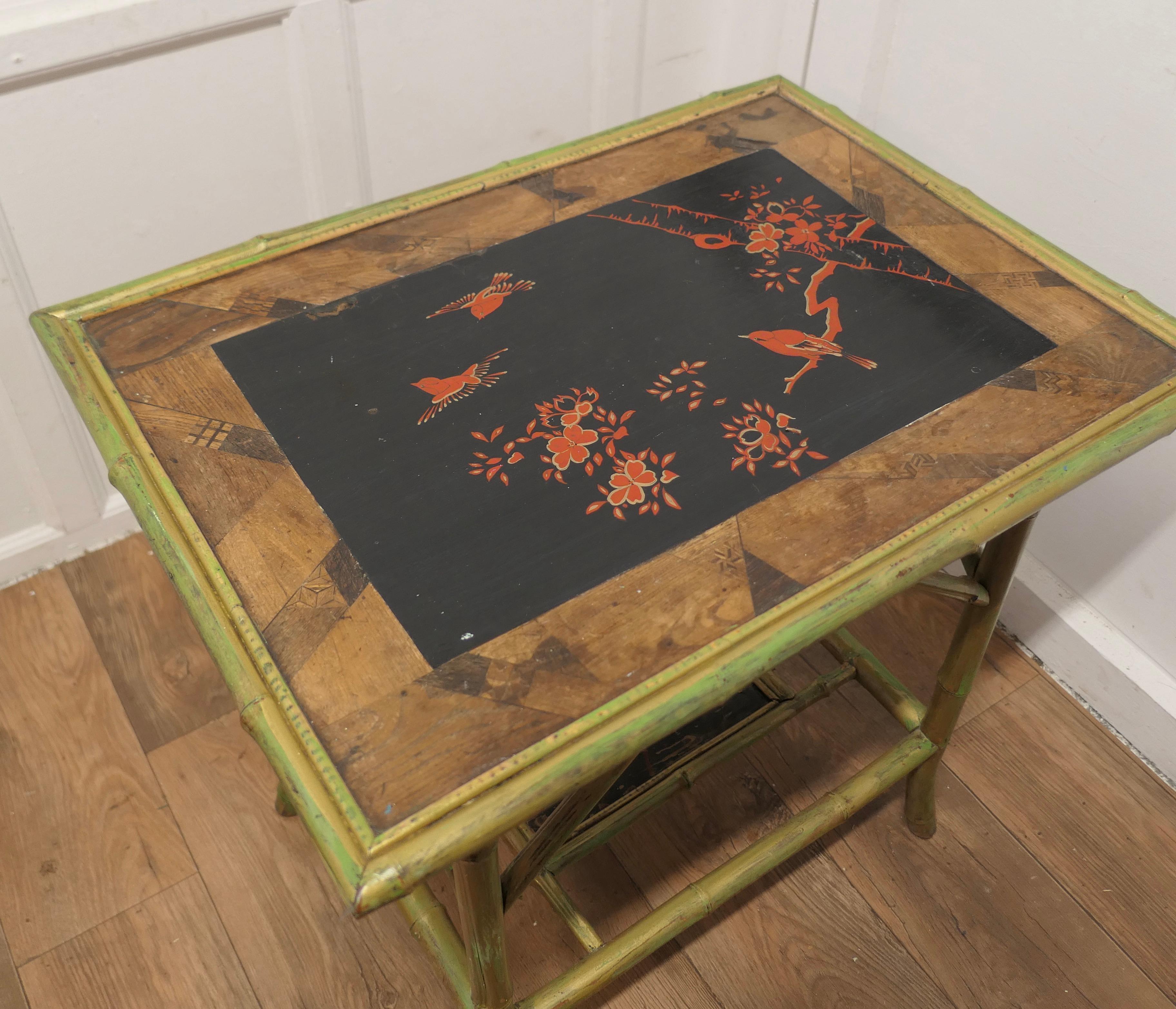 Lacquered Chinoiserie Bamboo Occasional Table      In Good Condition For Sale In Chillerton, Isle of Wight