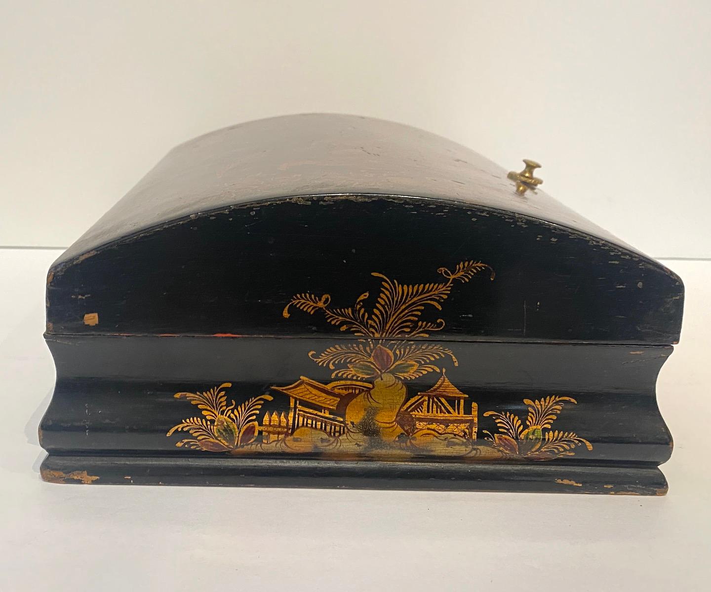 Louis XV Lacquered Chinoiserie Wig Box For Sale