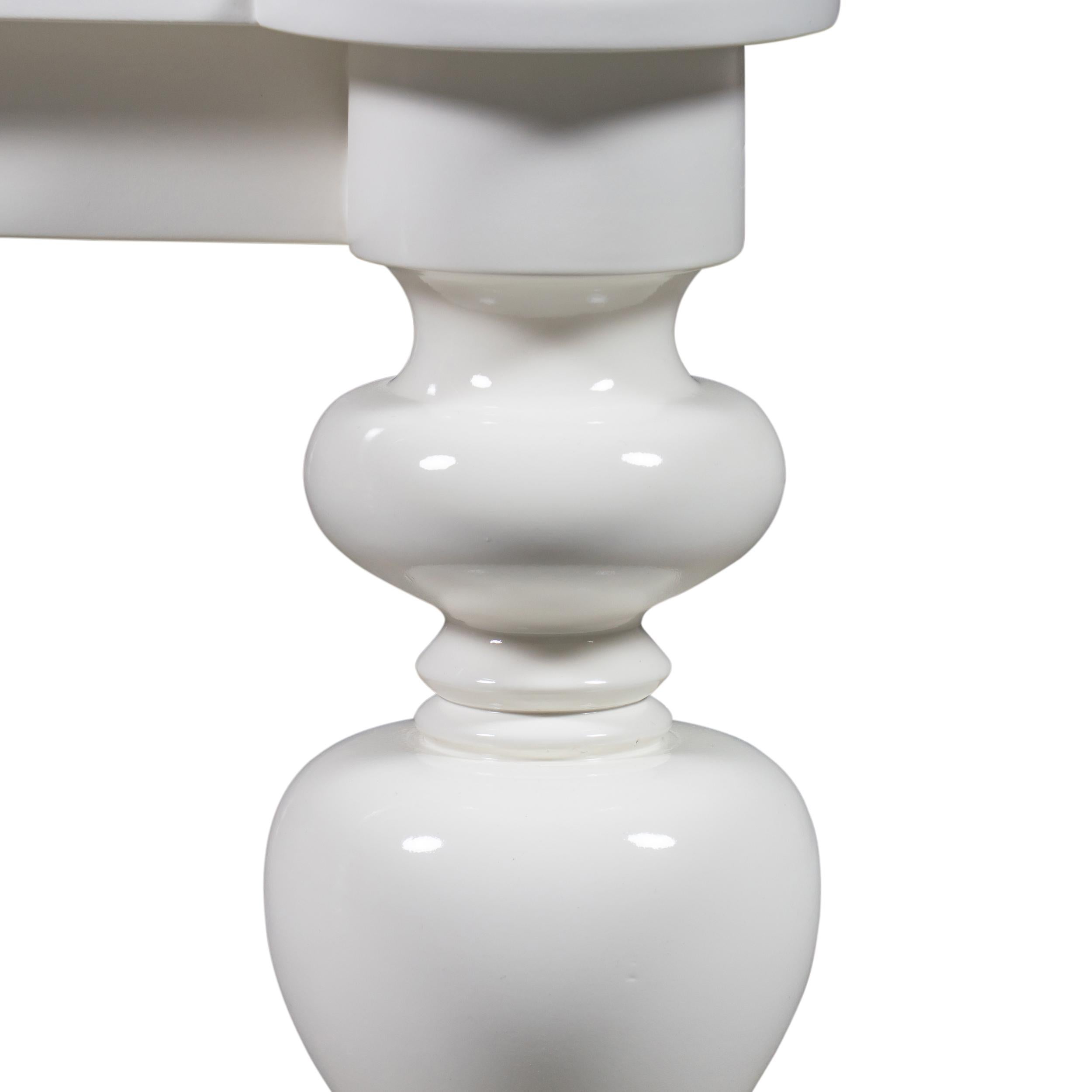 Lacquered Cocktail Table with Metal Inlay and Arabesque Turned Legs For Sale 4