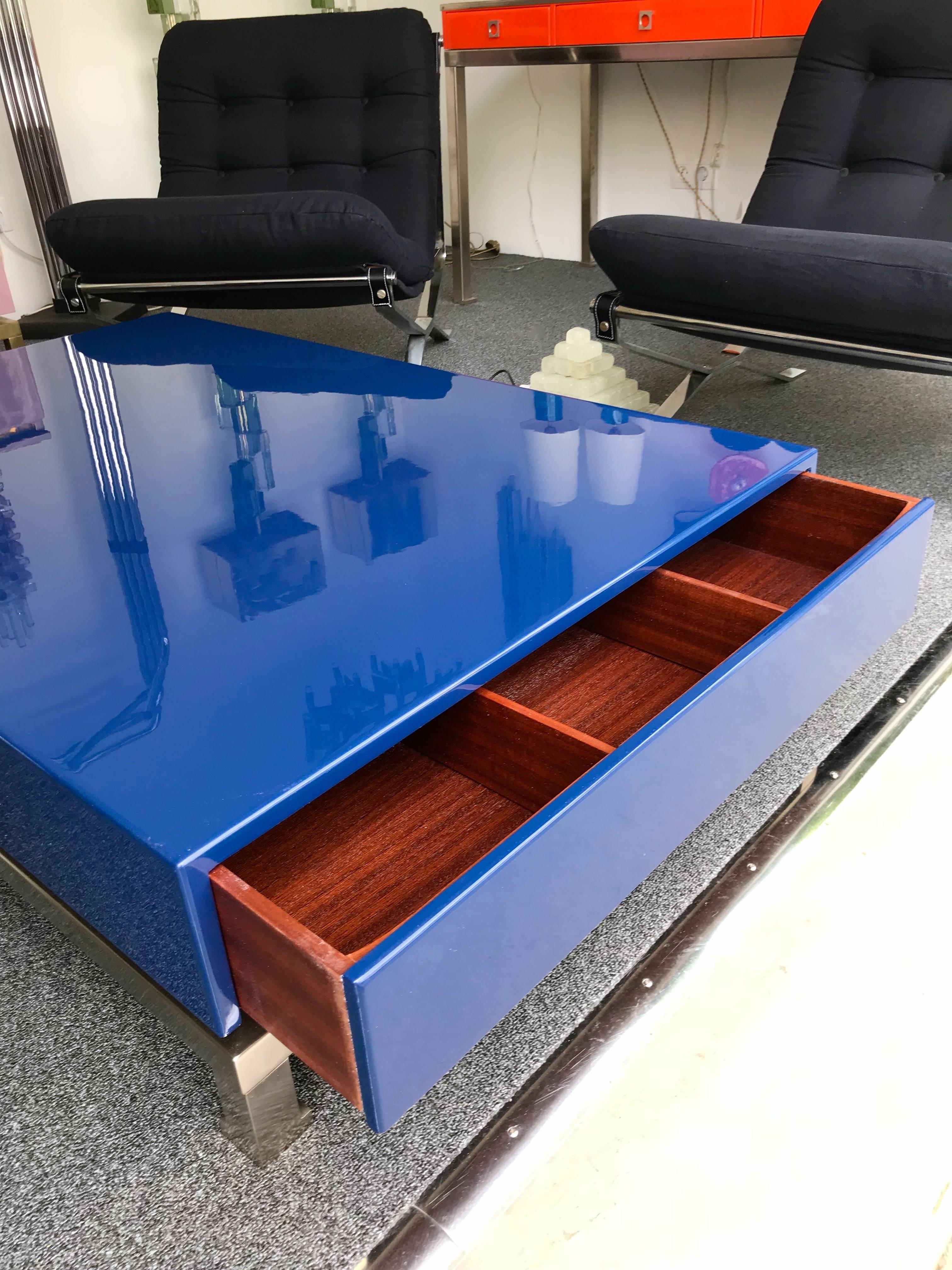 Lacquered Coffee Table by Guy Lefevre for Maison Jansen, France, 1970s In Excellent Condition In SAINT-OUEN, FR