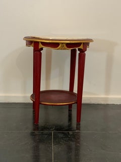 Lacquered coffee table with marble top, 1930s