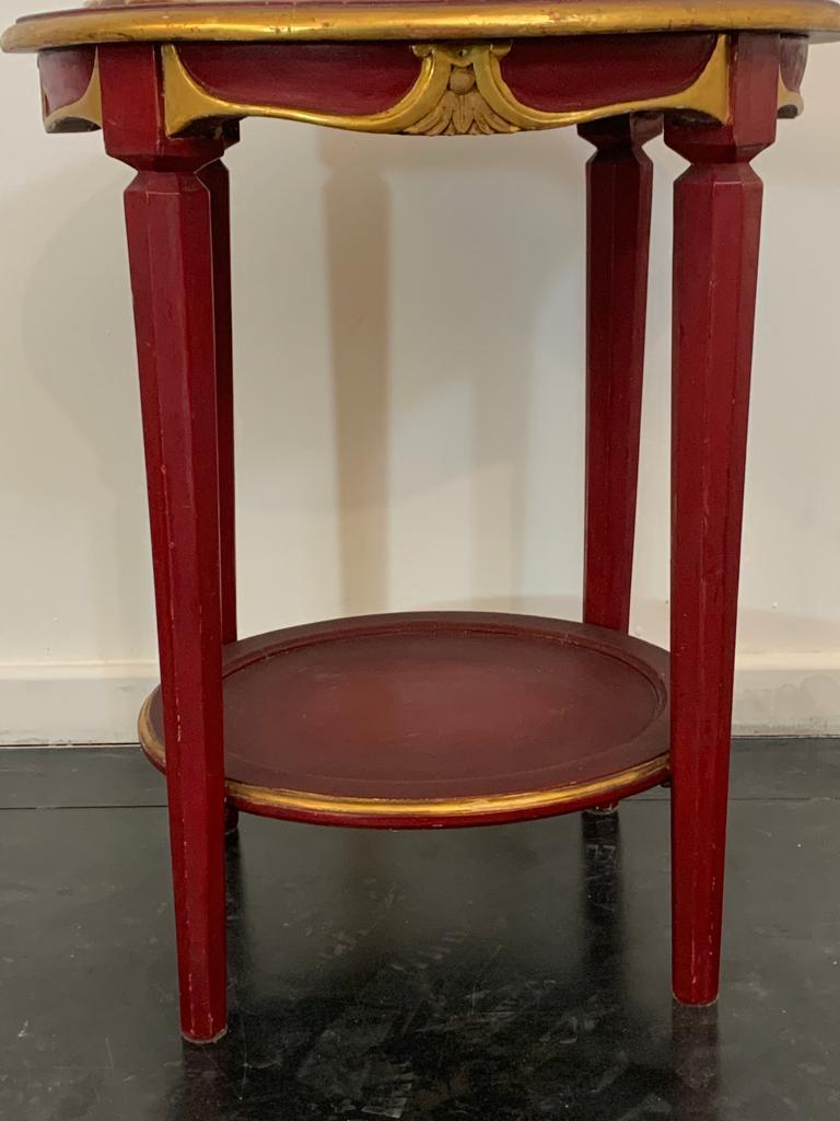 Mesa de centro lacada con tapa de mármol, años 30 Francés en venta