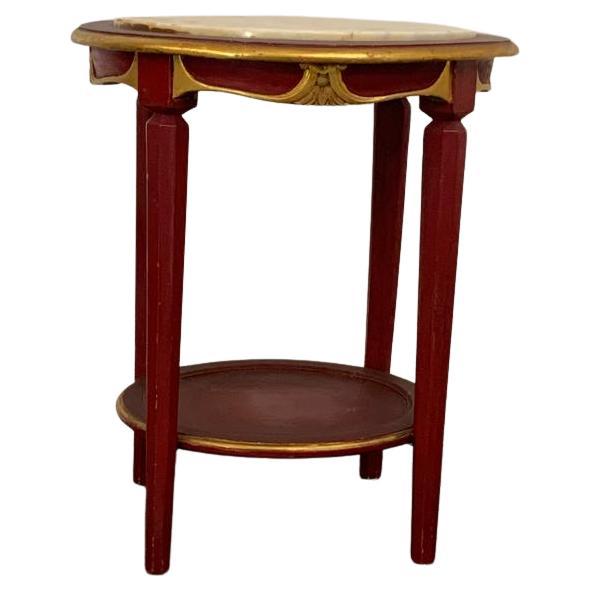 Lacquered coffee table with marble top, 1930s