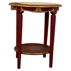 Lacquered coffee table with marble top, 1930s