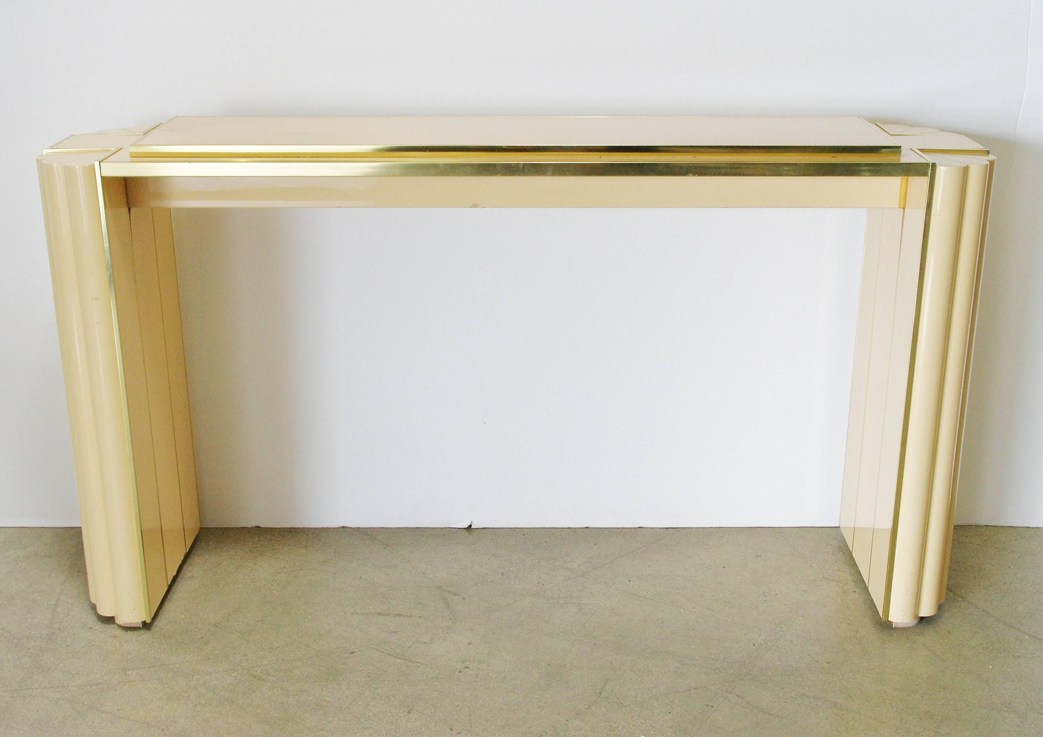 French Lacquered Console Table by Alain Delon for Maison Jansen