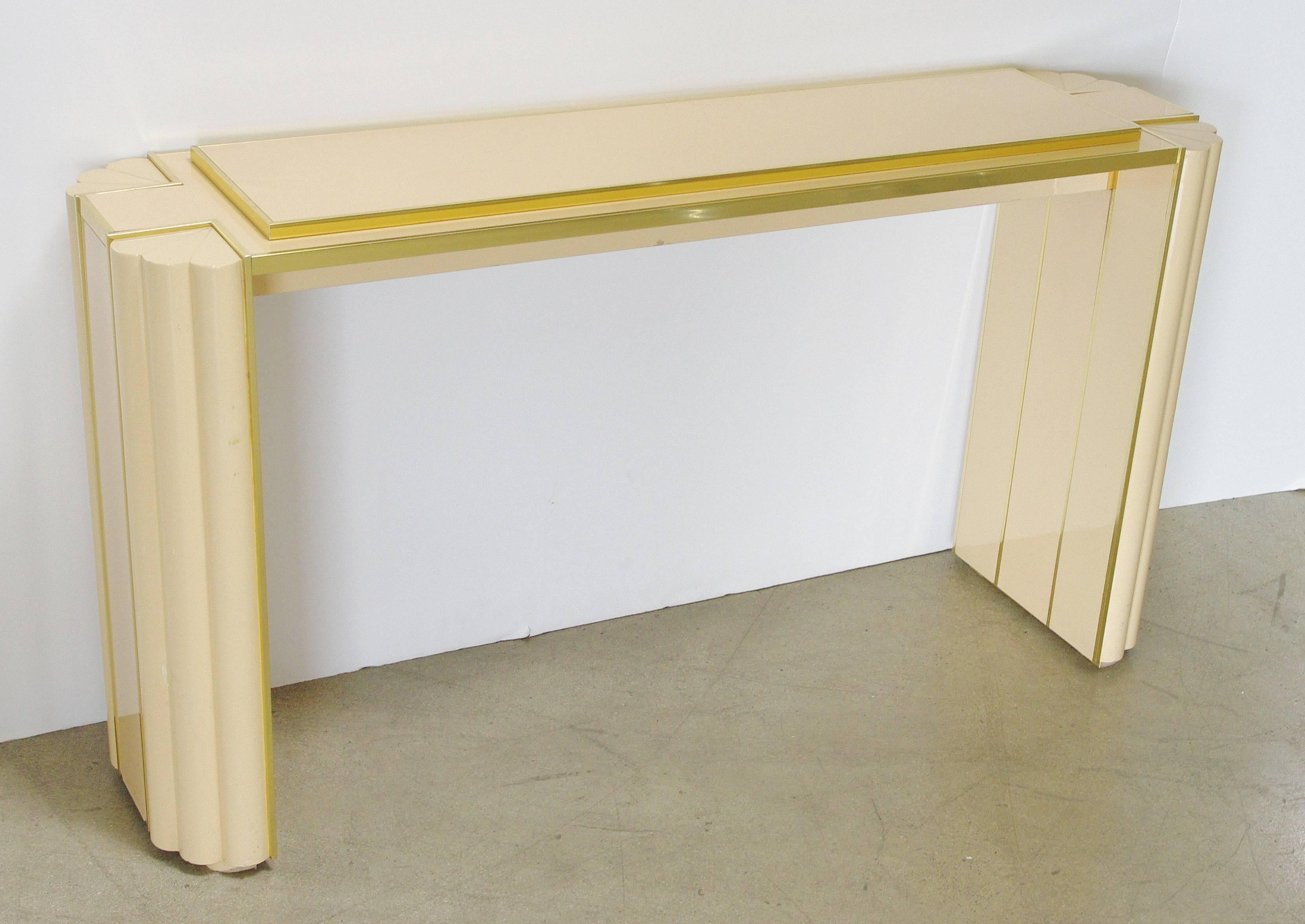 Lacquered Console Table by Alain Delon for Maison Jansen In Good Condition In Los Angeles, CA