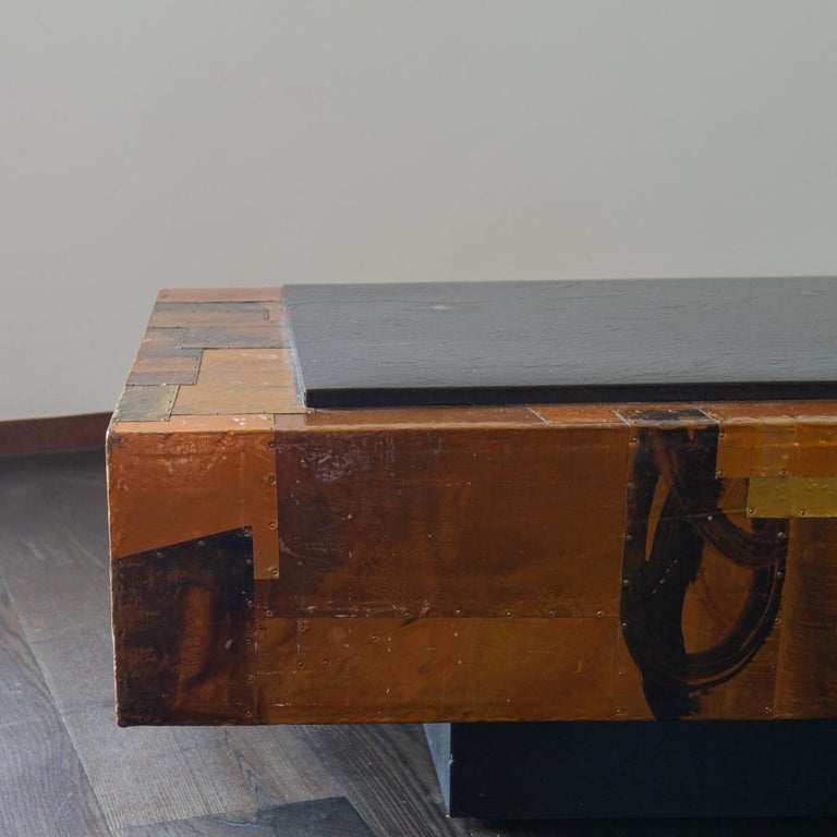 Lacquered Copper Patchwork Coffee Table, 1970s For Sale 4