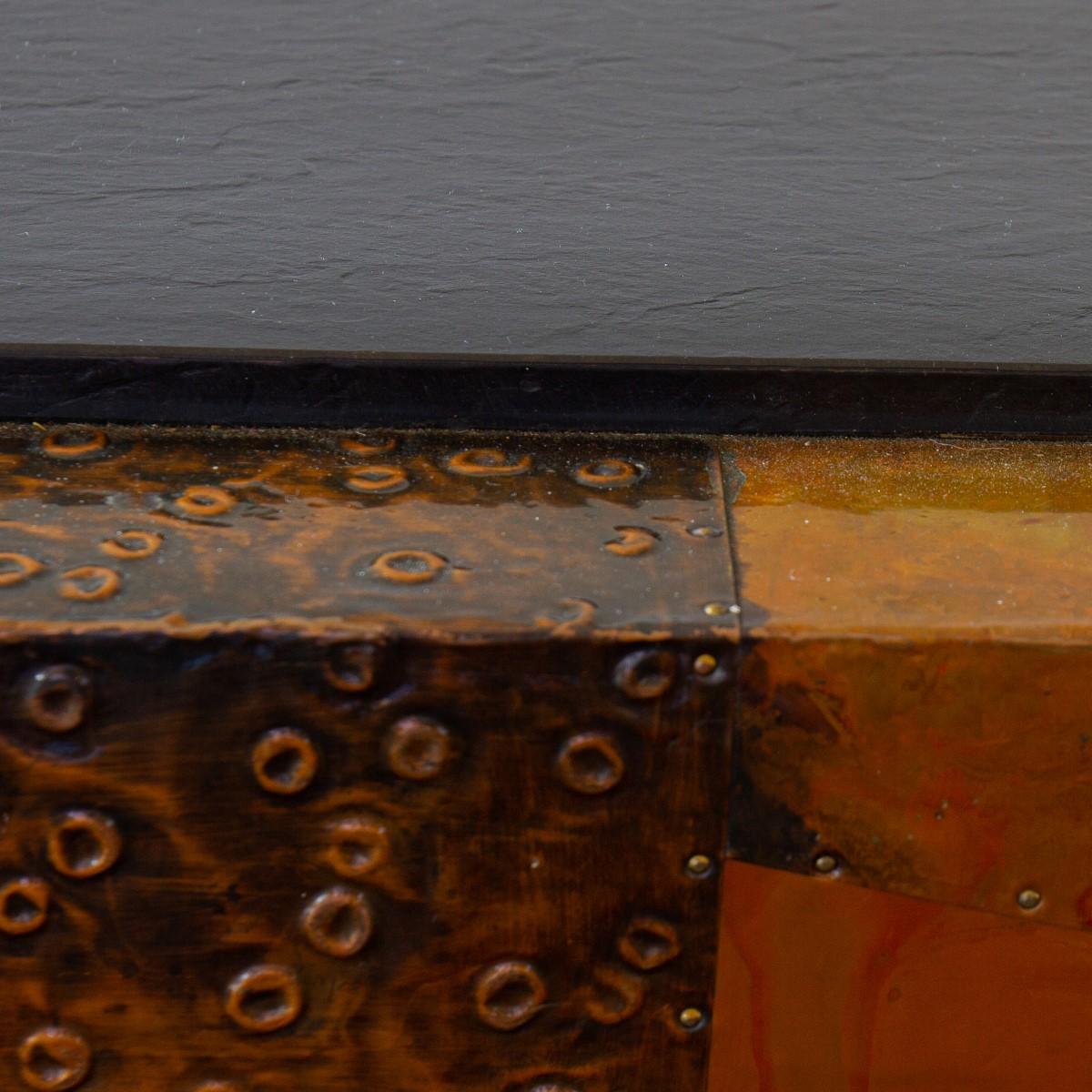 Lacquered Copper Patchwork Coffee Table, 1970s For Sale 7