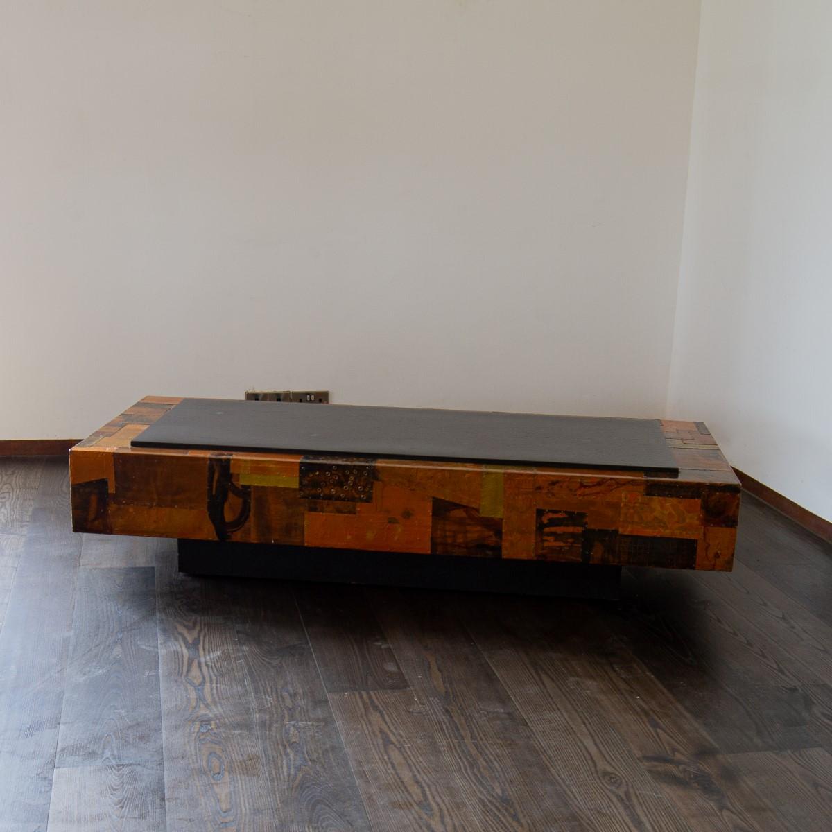 Lacquered Copper Patchwork Coffee Table, 1970s For Sale 8