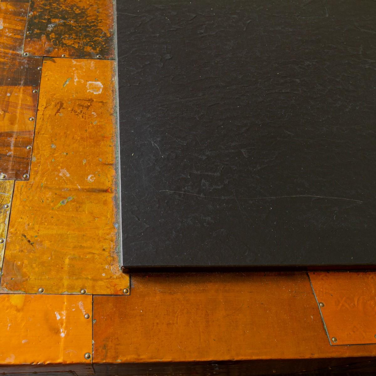 Lacquered Copper Patchwork Coffee Table, 1970s For Sale 10