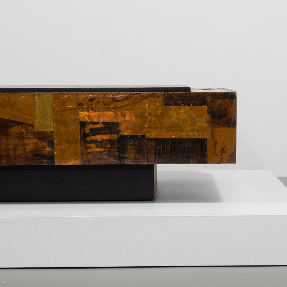 Late 20th Century Lacquered Copper Patchwork Coffee Table, 1970s For Sale