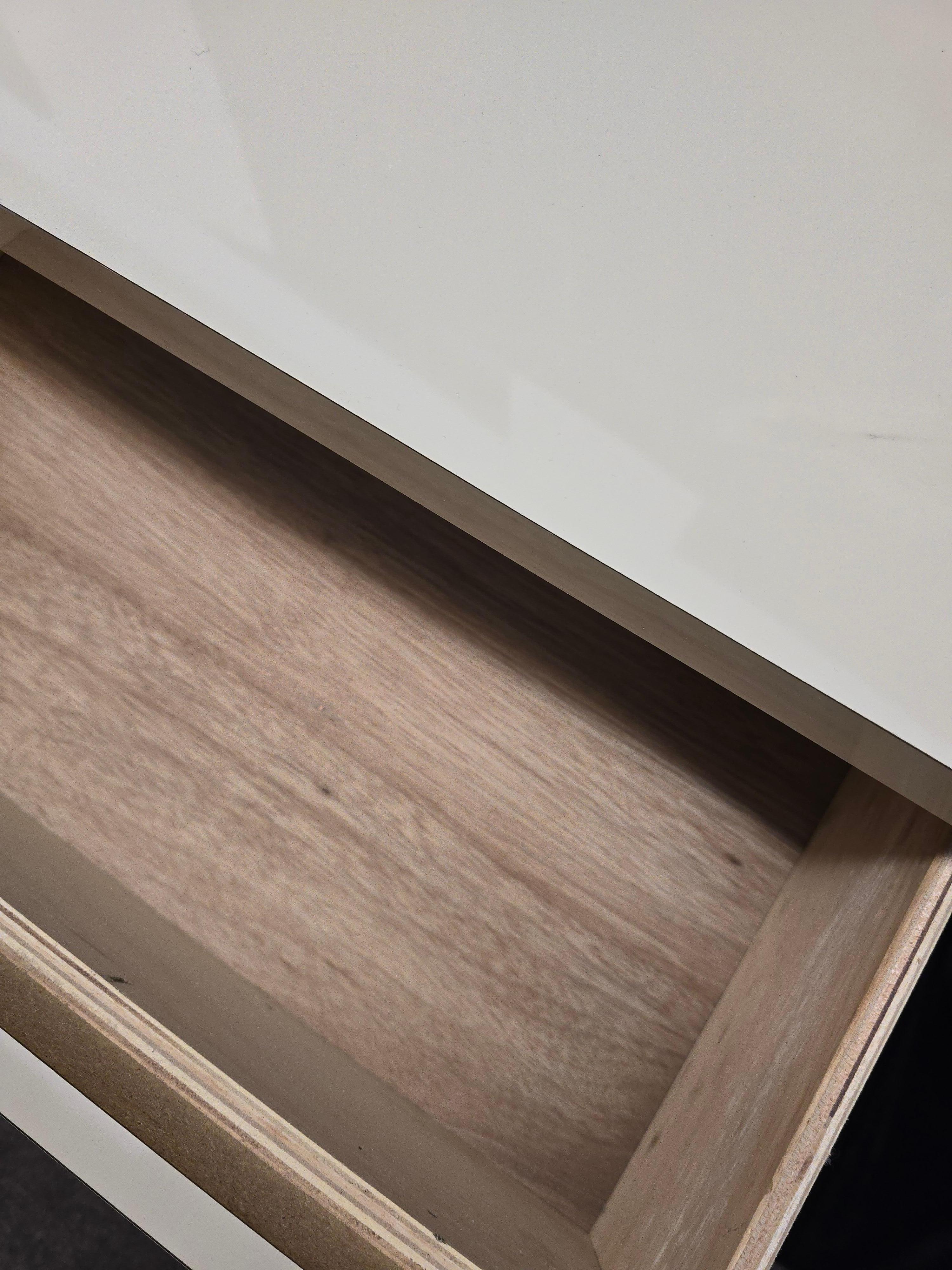 Other Lacquered Cream and Brass Accent Dresser