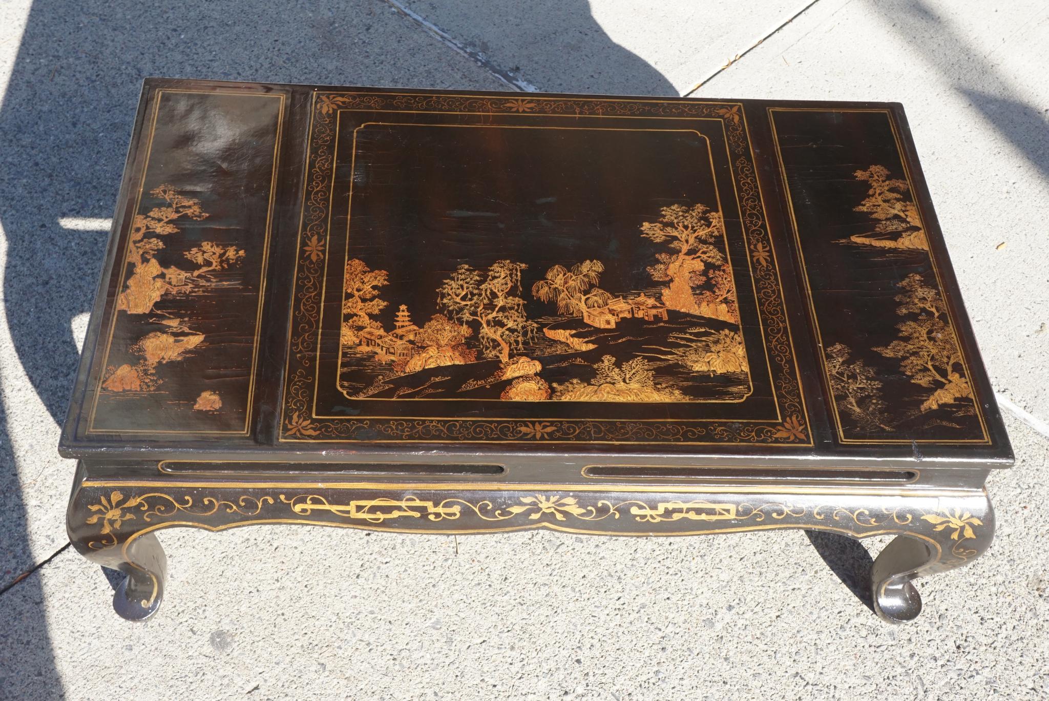 Lacquered Early 20th Century Chinoiserie Coffee Table from Michael Smith In Good Condition In Hudson, NY