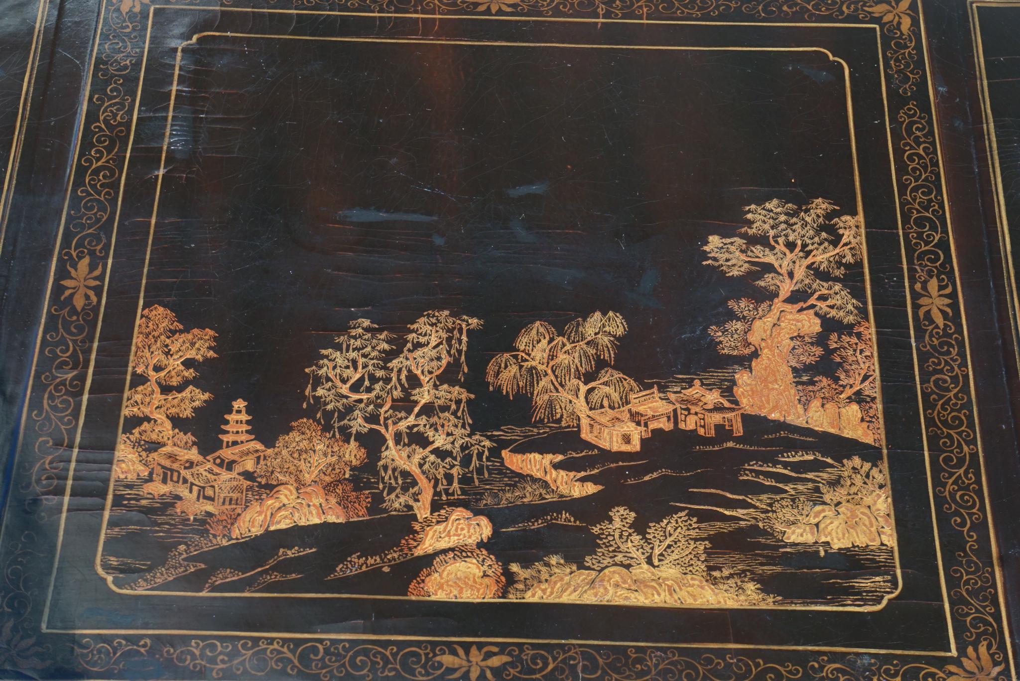 Wood Lacquered Early 20th Century Chinoiserie Coffee Table from Michael Smith
