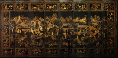 Lacquered eight-panel Screen, China, Qianlong Period, late 18th Century