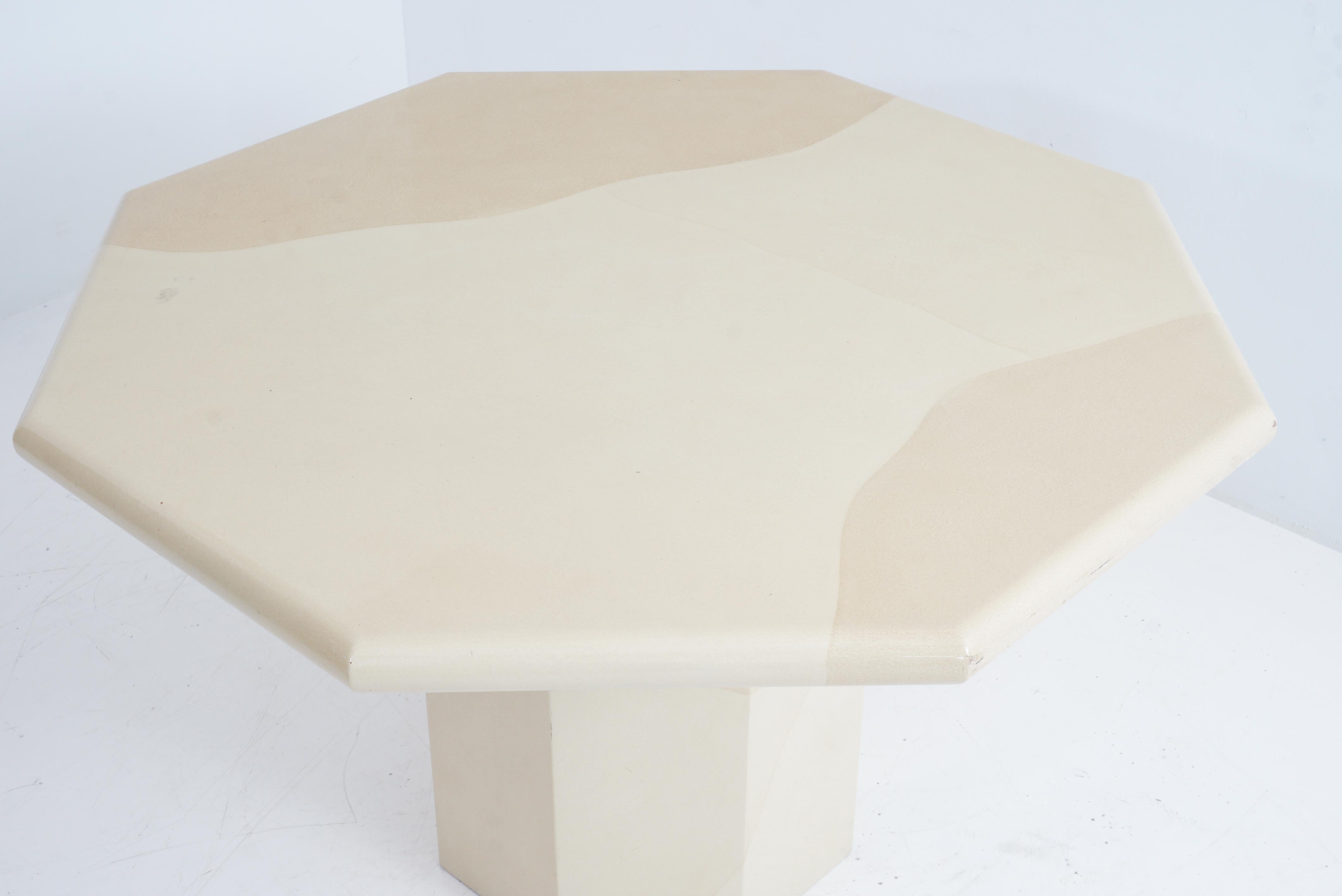 Post-Modern Lacquered Faux Goat Skin Table, 1980s