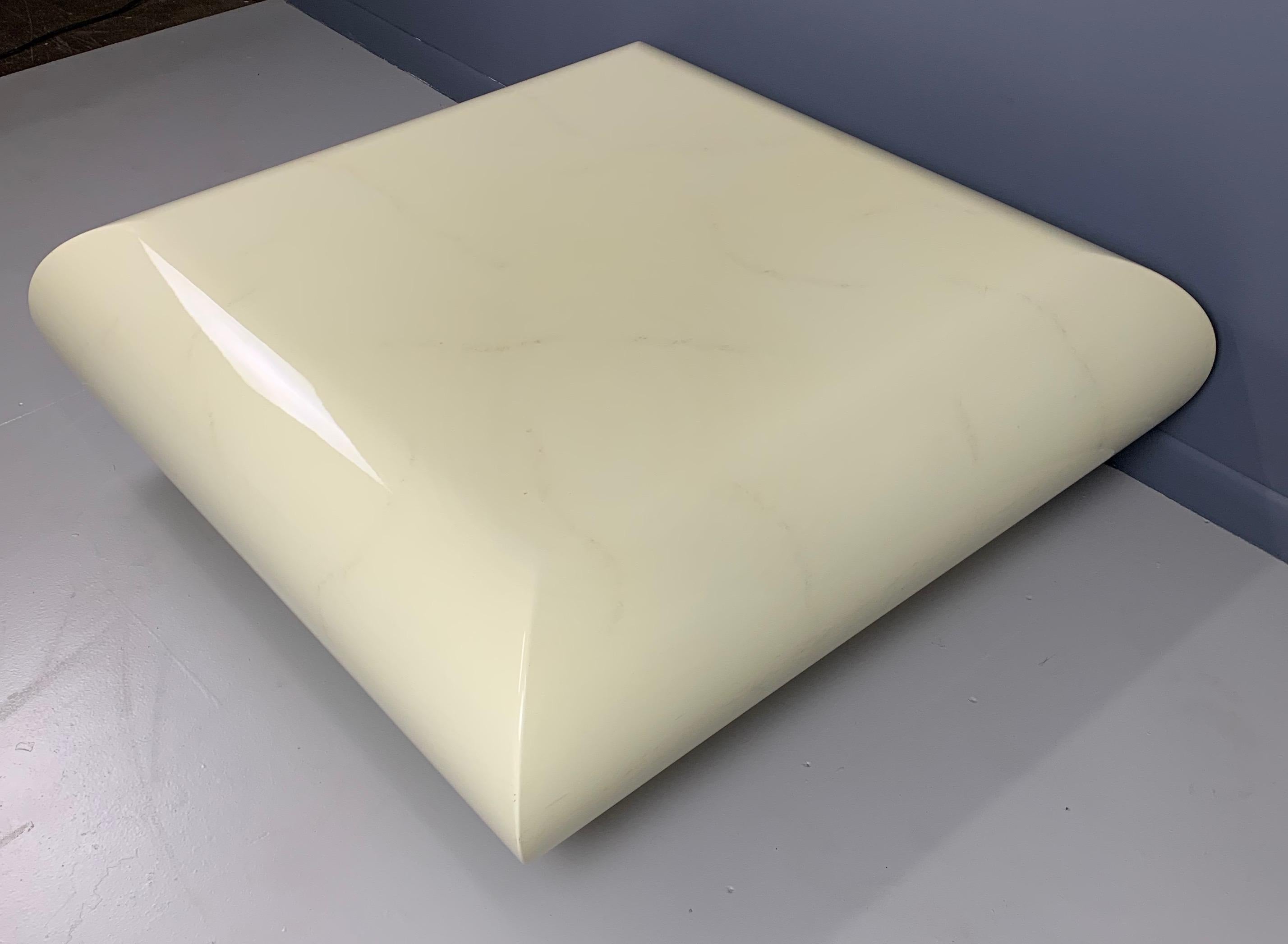 Mid-Century Lacquered Faux Goatskin Cocktail Table, Manner of Karl Springer In Good Condition In Philadelphia, PA