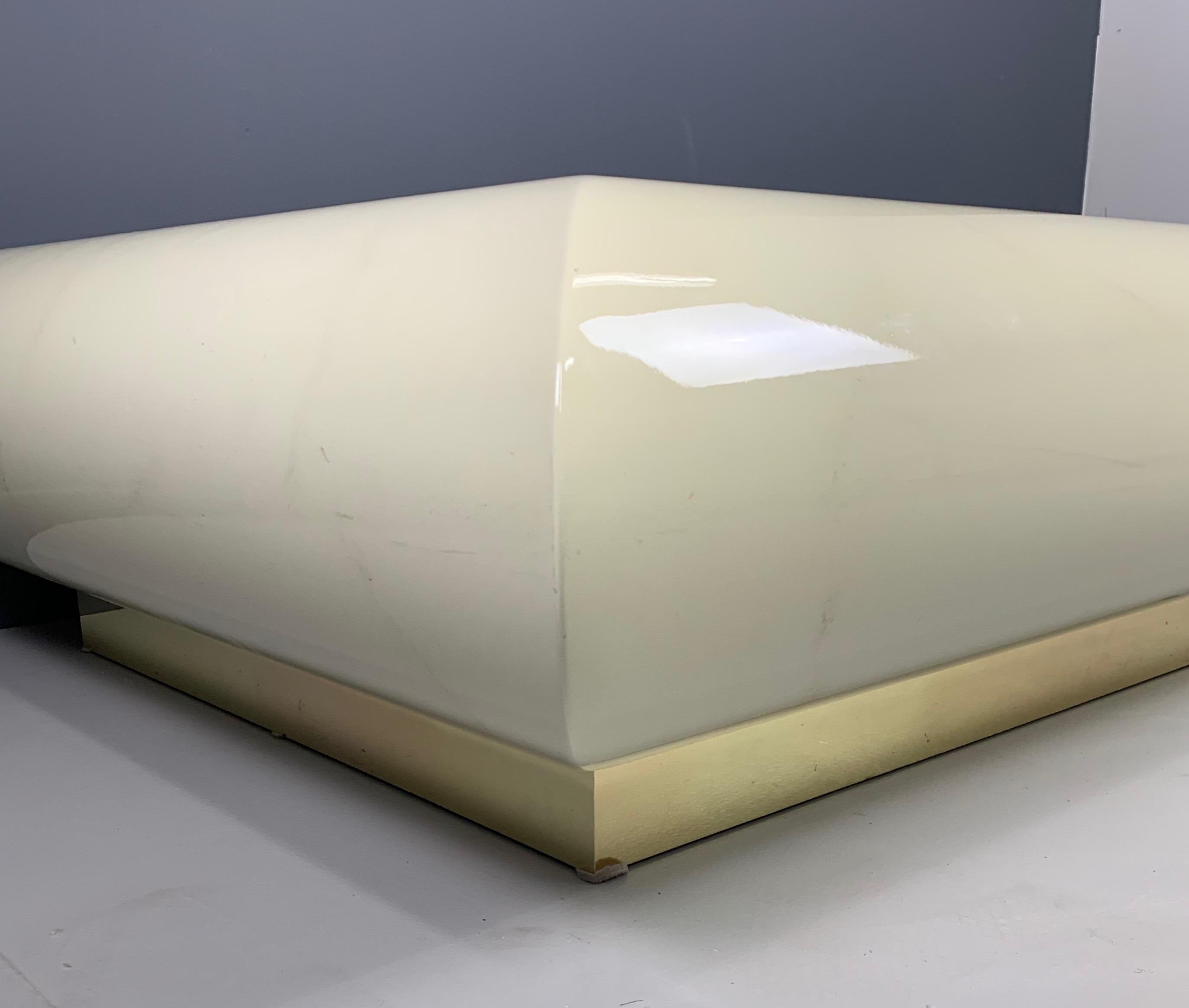 Mid-Century Lacquered Faux Goatskin Cocktail Table, Manner of Karl Springer 1