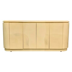 Lacquered Faux Goatskin Sideboard in the Style of Springer Midcentury
