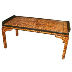 Lacquered Faux-Tortoise Coffee Table