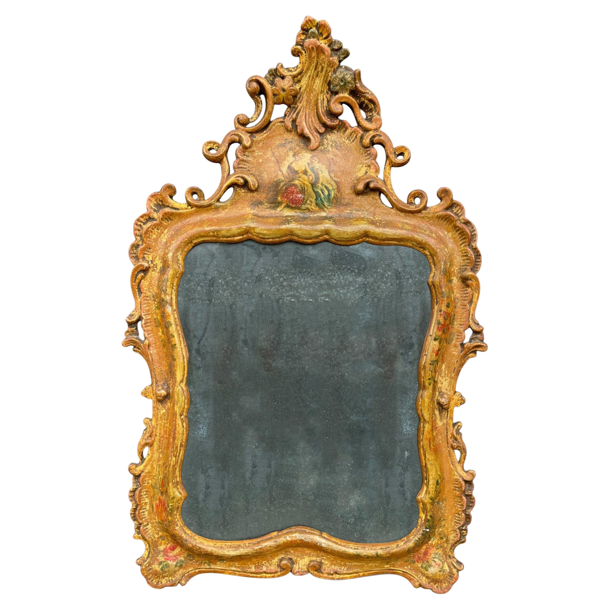 Lacquered Floral Venetian Mirror