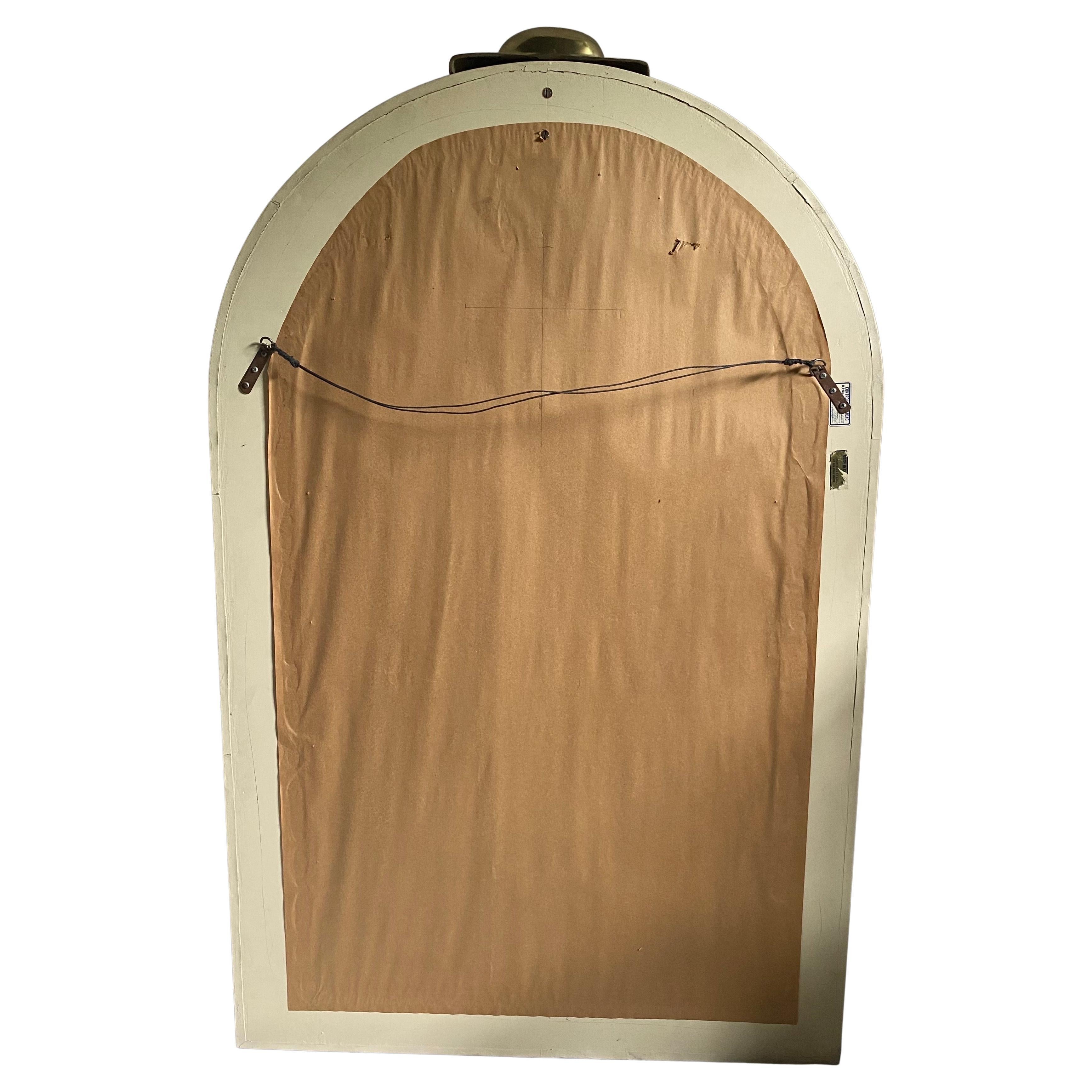 Lacquered Goat Skin and Brass Wall Mirror in the Manner of Karl Springer For Sale 2