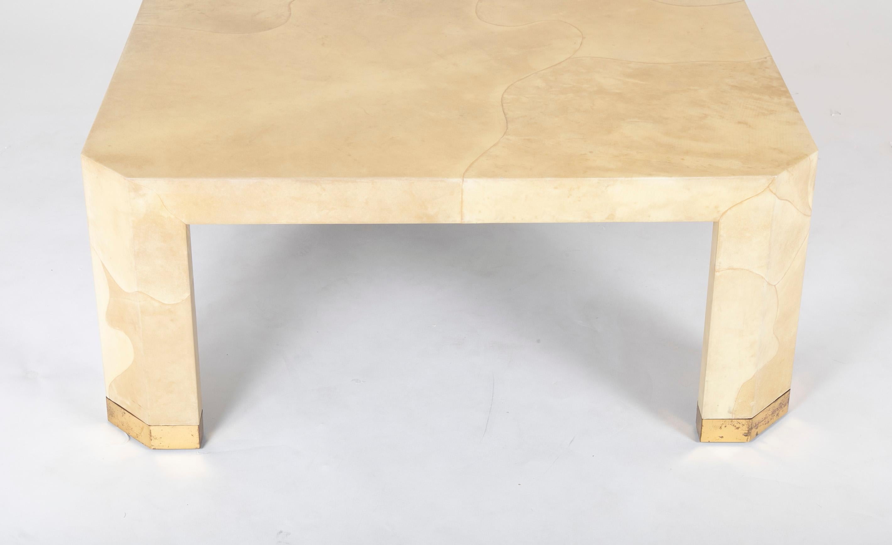American Lacquered Goat Skin Coffee Table by Ron Seff