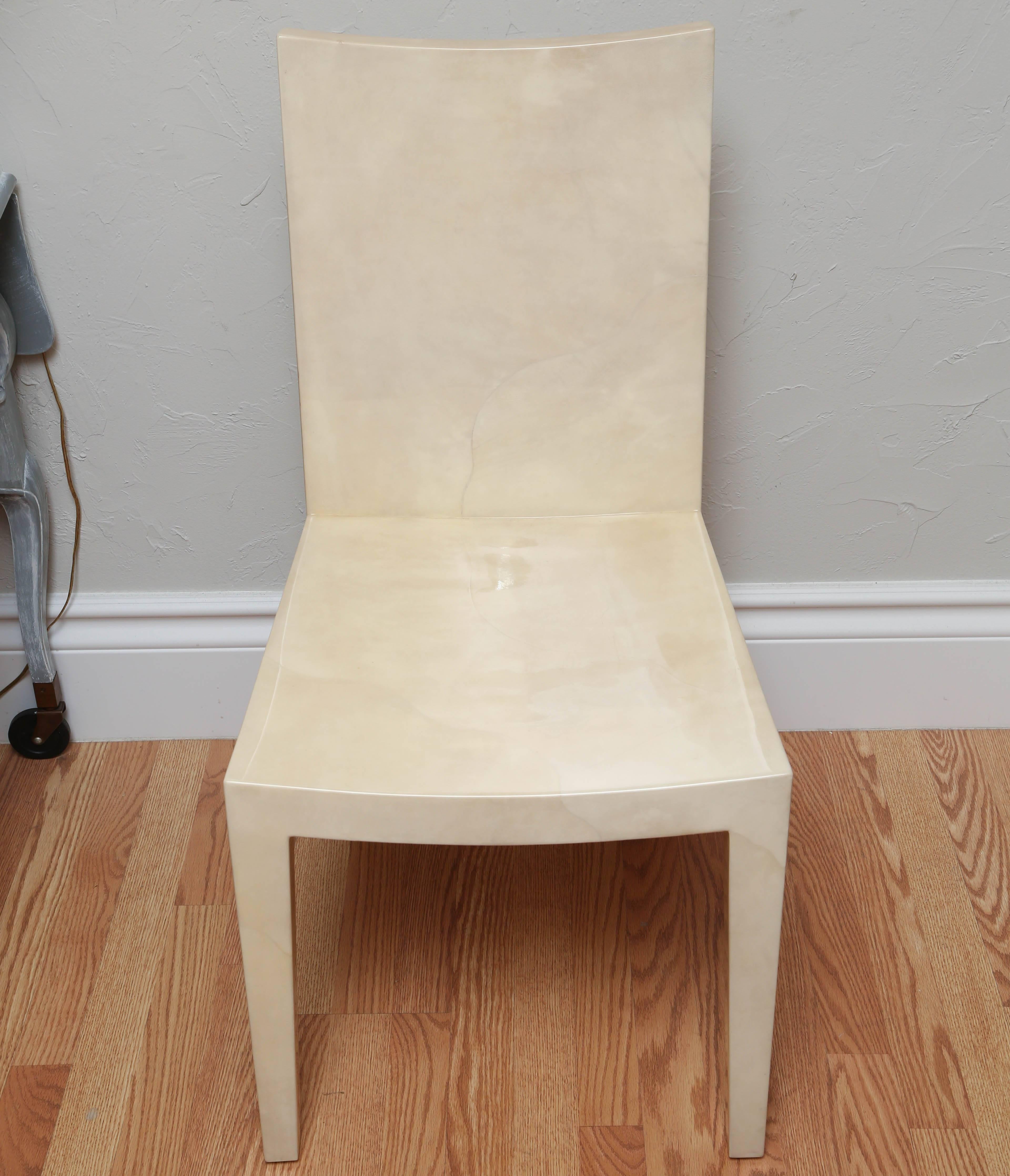 Lacquered Goat Skin Side Chair In Good Condition In West Palm Beach, FL