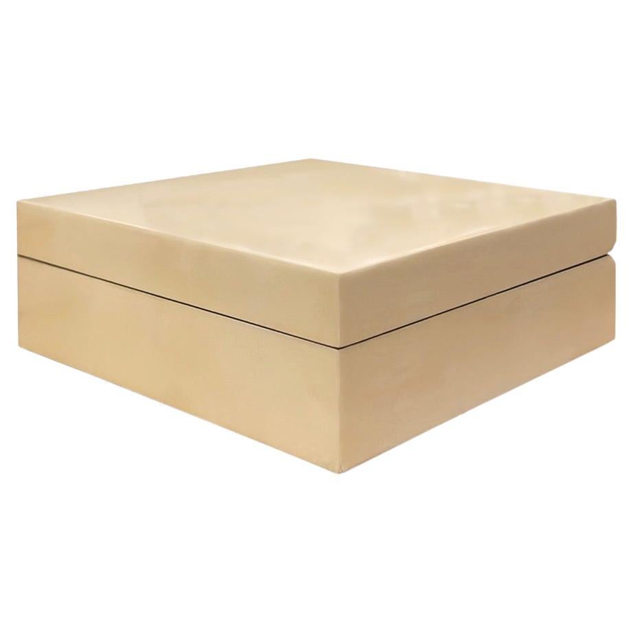 Lacquered Goatskin and Walnut Vanity Box For Sale