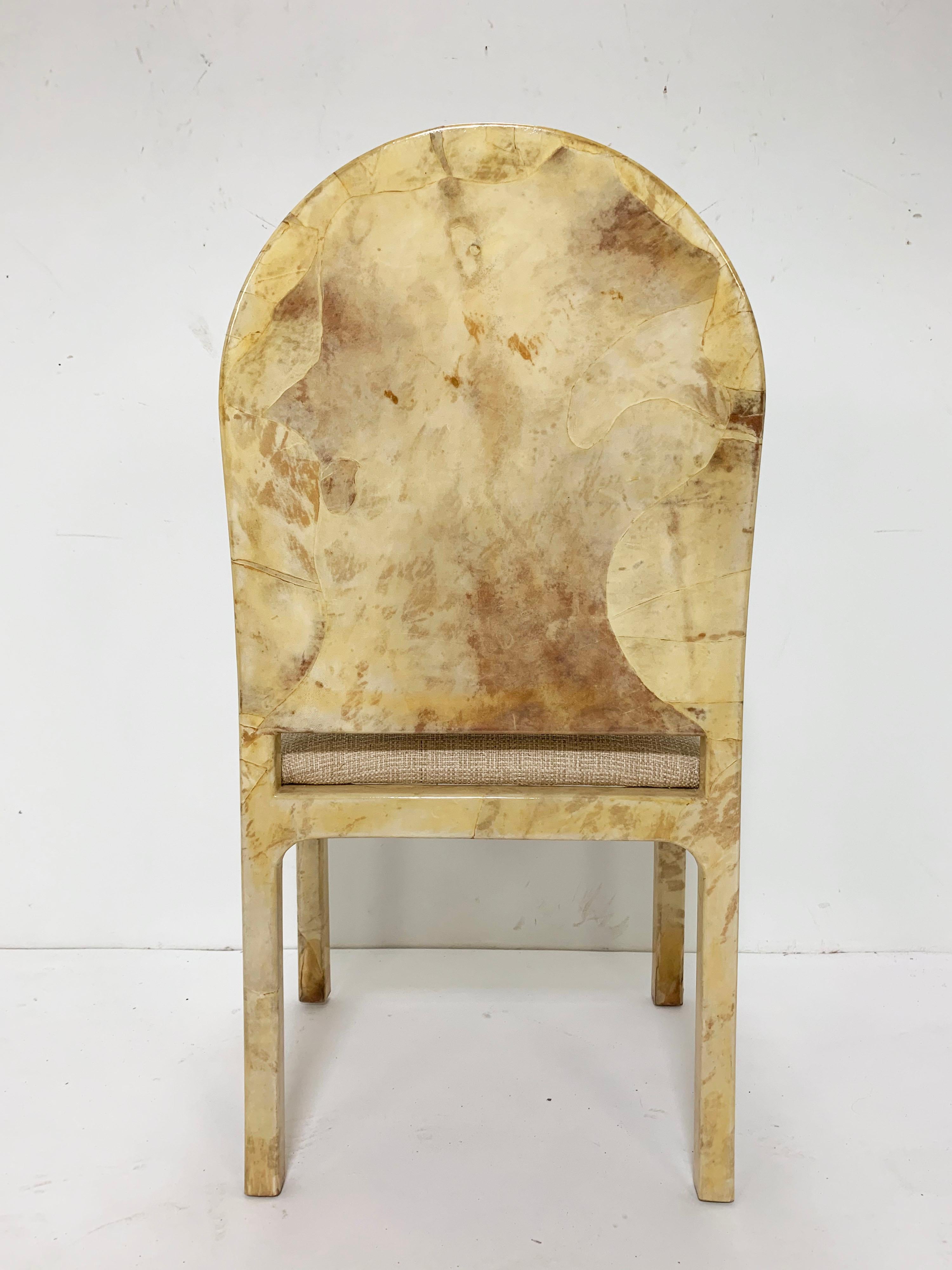 Colombian Lacquered Goatskin Armchair, Made in Colombia, circa 1970s