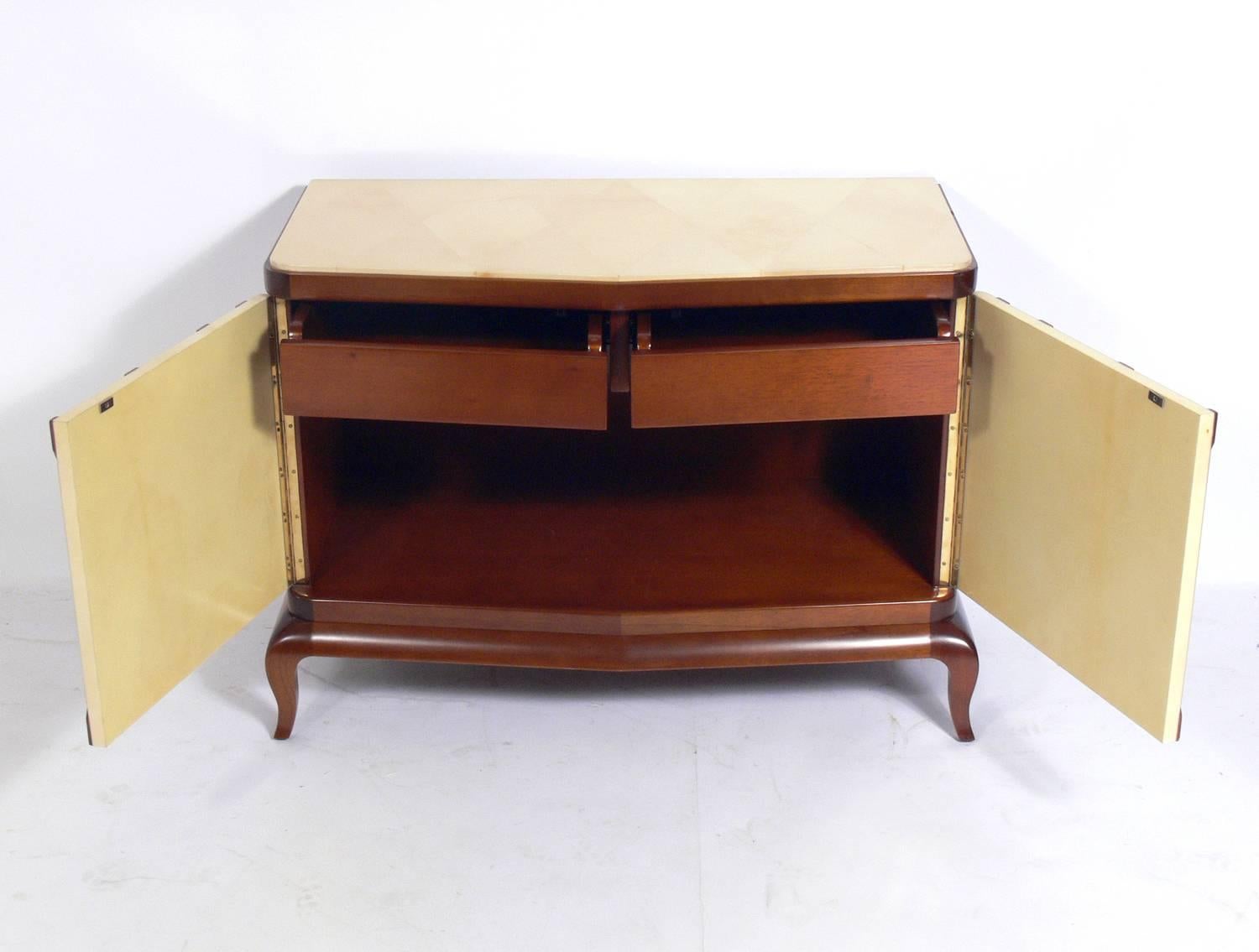 Mid-Century Modern Lacquered Goatskin Cabinet