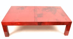 Tavolo da cocktail in pelle di capra laccata nello stile di Aldo Tura, Italia, anni '70