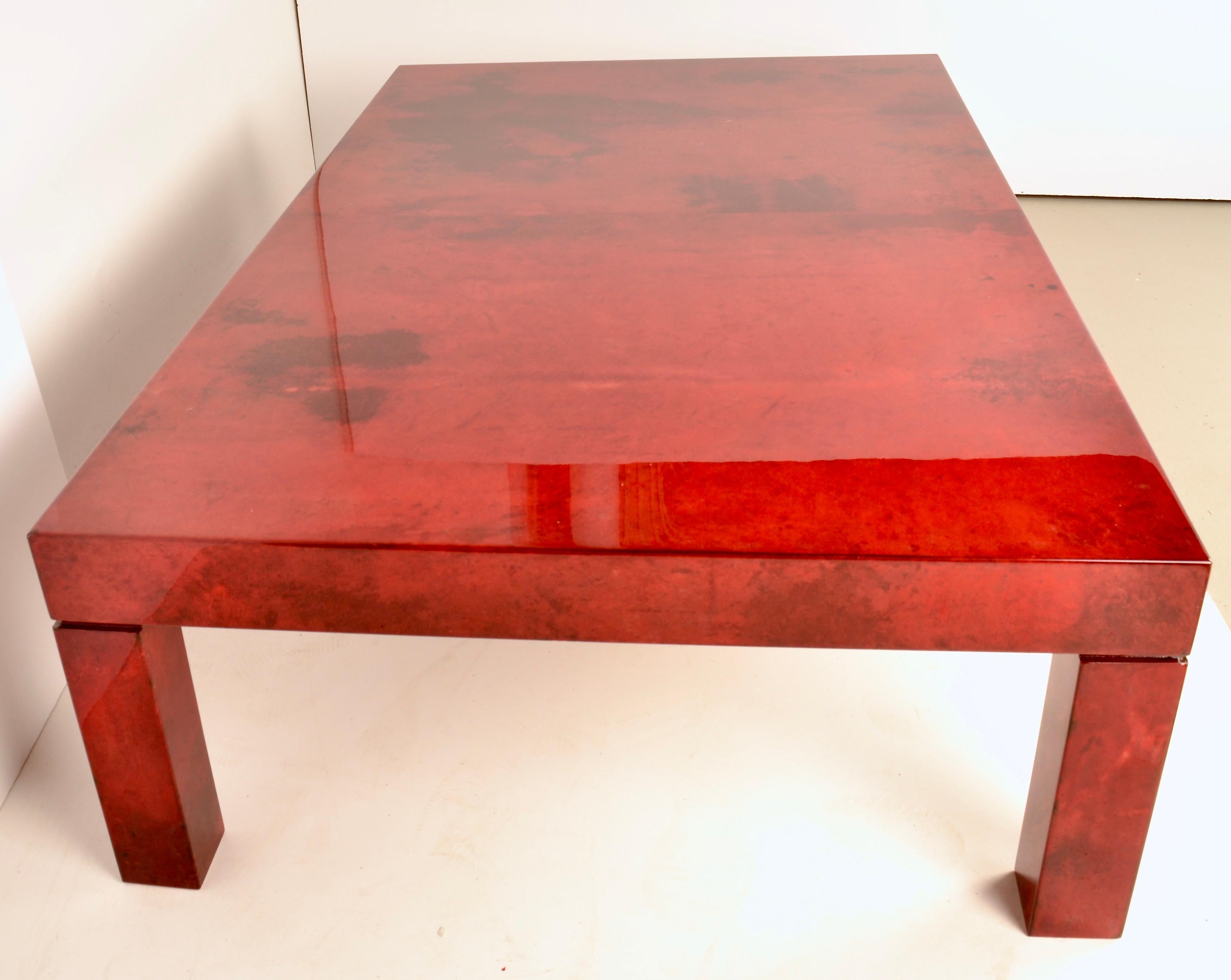 Lacquered Goatskin Cocktail Table in the Style of Aldo Tura, Italy, 1970s In Good Condition For Sale In Norwalk, CT