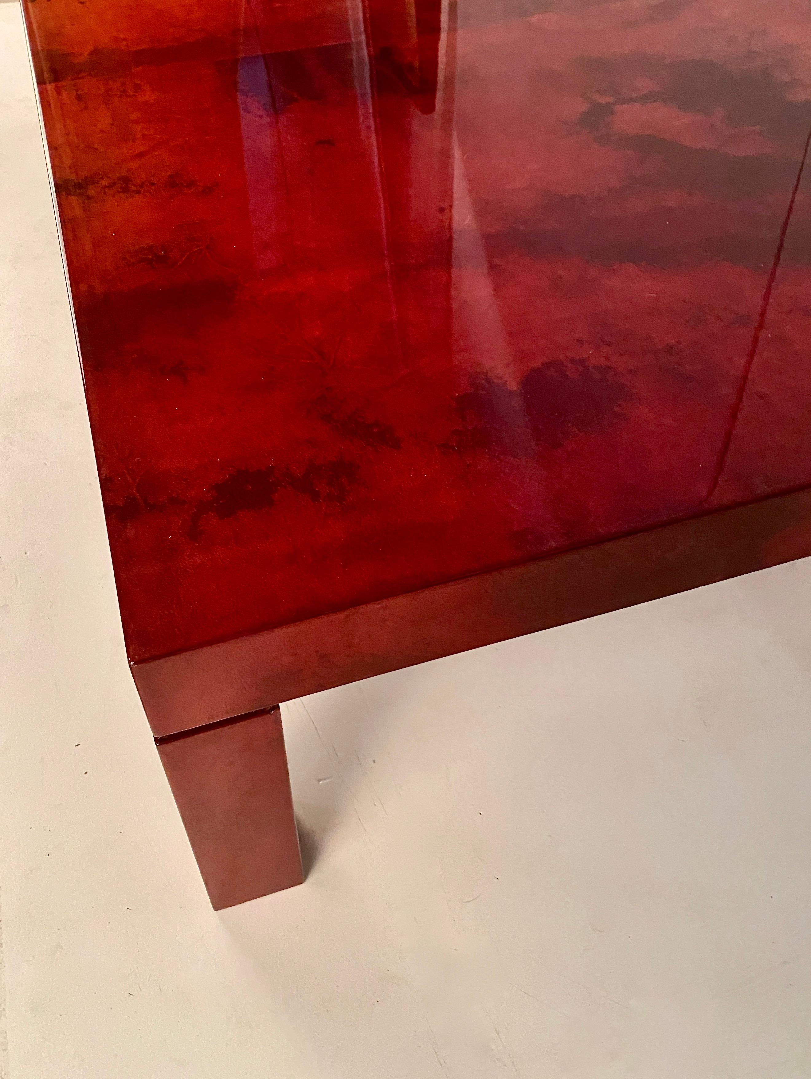 Lacquered Goatskin Cocktail Table in the Style of Aldo Tura, Italy, 1970s For Sale 2