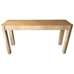 Lacquered Goatskin Console Table by Karl Springer